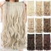 Soowee 24'' 28'' Synthetisch Haar Charms Clip In Haarverlengingen Dirty Blonde Nep Bruin Krullend Haarstukjes voor Vrouwen