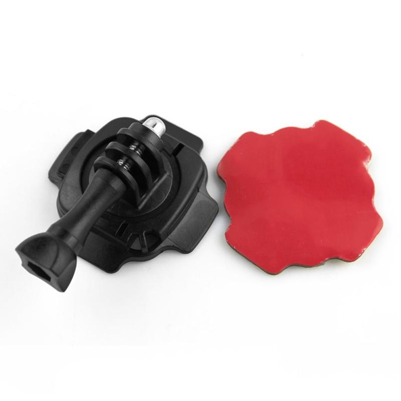 360 Motorcycle Helmet Rotary Adhesive Base Mounts for GoPro 12 11 10 9 8 7 6 5 Eken SJCAM  DJI Osmo Action Camera Accessories