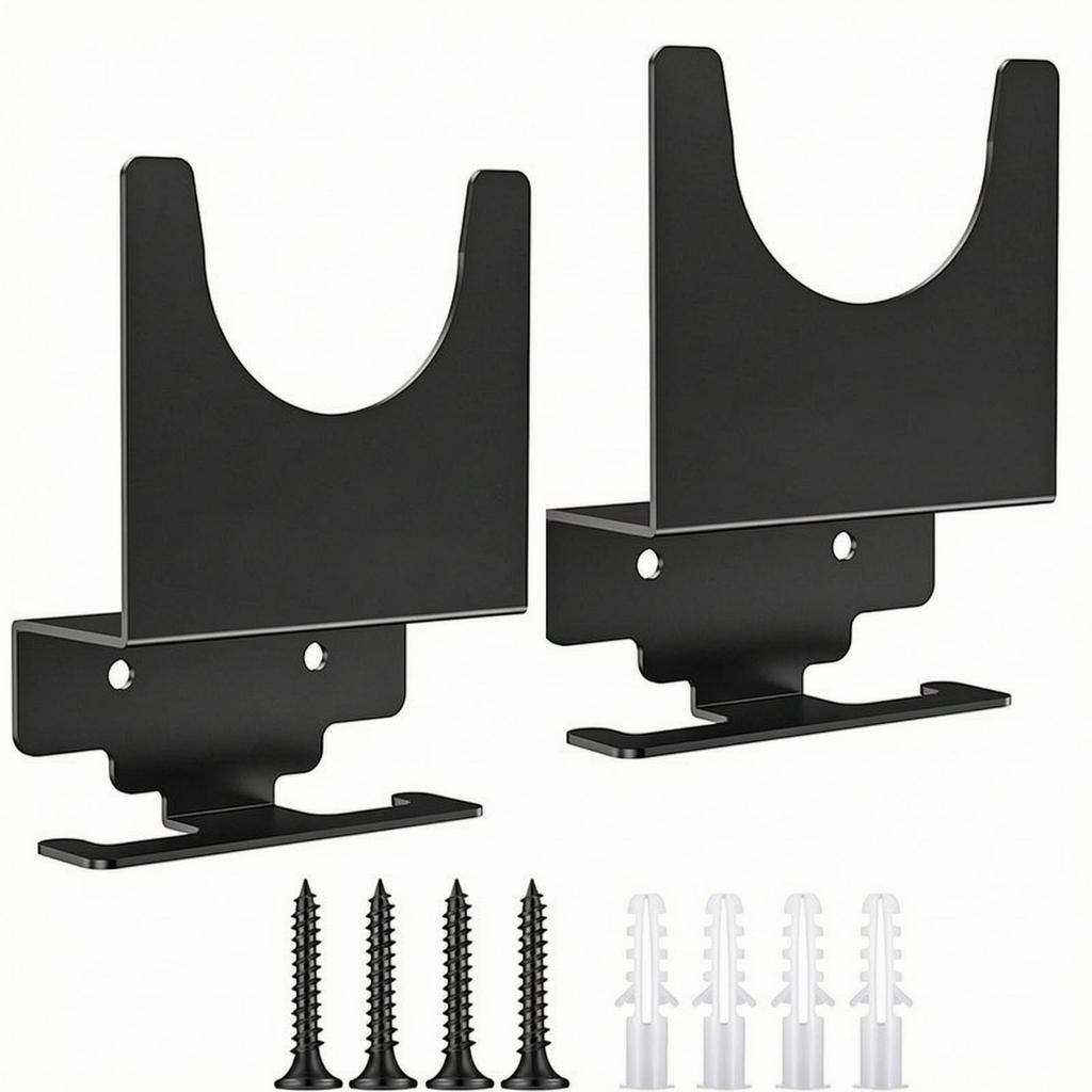 2 Pieces Angle Holder with Cord Hook Easy to Install Storage Stand Heavy Duty Garage Tool
