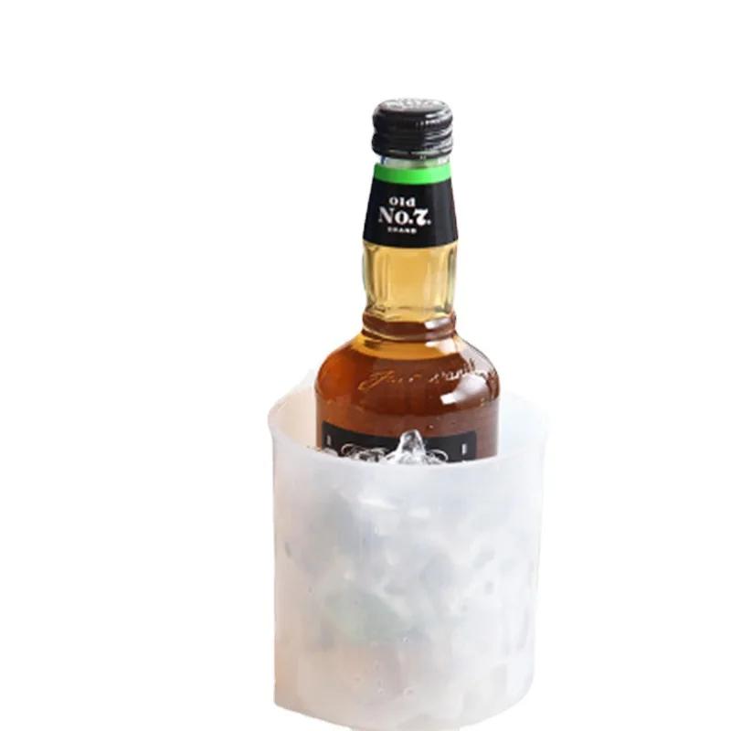 Ice Cube Mold Silicone Bucket with Lid Press Type Easy-Release Ice Trays Ice Cube Maker for Frozen Cocktail Whiskey Wine Holder