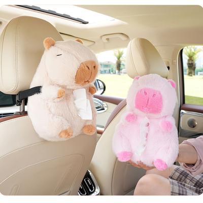 Pudełka na chusteczki samochodowe, akcesoria pluszowe Capybara, wiszące pudełko na chusteczki na tylne siedzenie samochodu, uchwyt na pluszowe zabawki samochodowe, dekoracja wnętrz