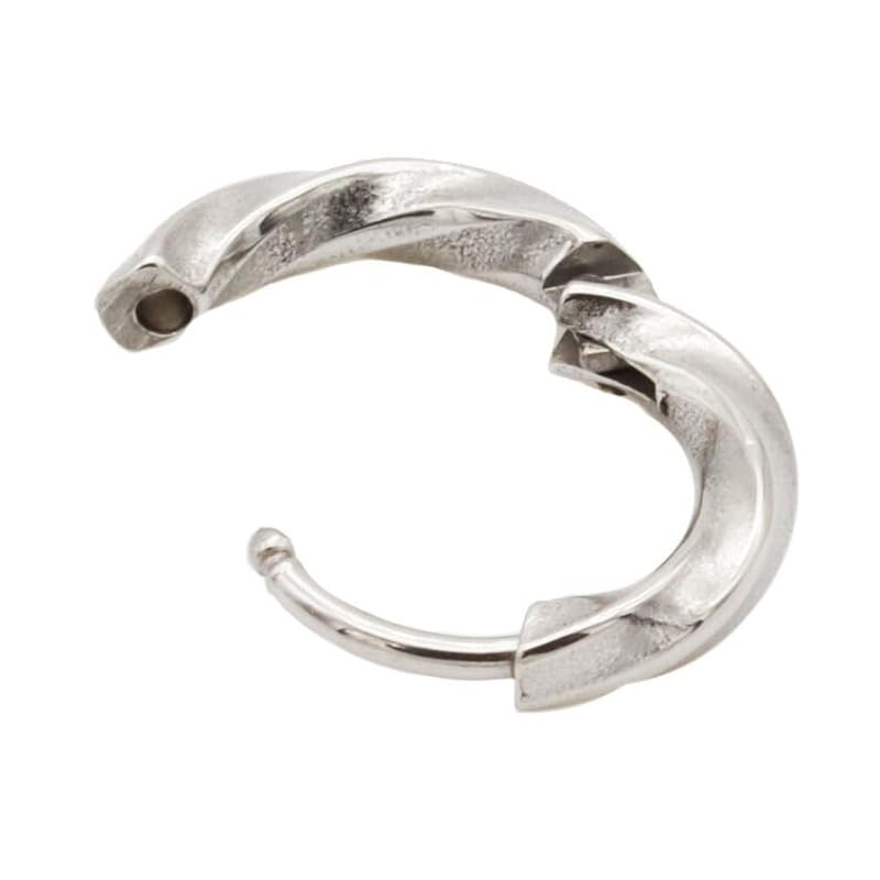 hoop earrings surgical stainless steel twisted hoop Inner diameter 8mm black ring earrings for both ears 1 pair set of 2 men's ladies