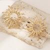 1 Pair Fashion Temperament Elegant Sun Flower Stud Earrings for Women Piendientes Sunflower Stud Earrings Zinc Alloy Slavic Retro Style
