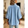 Women Velvet Top V Neck Long Sleeve Loose Fit Soft Fabric