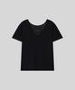 Oqual Two-Way Cool Viscose V-Neck Short Sleeve Knit, Black