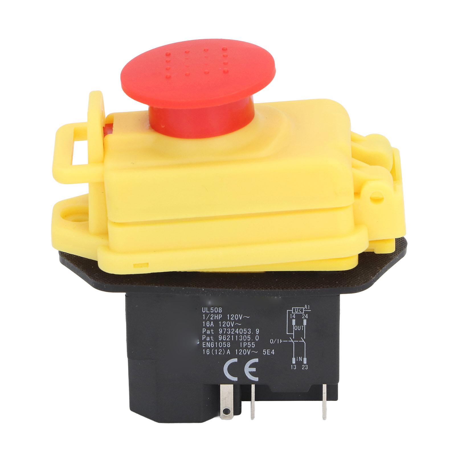 

Electromagnetic Switch IP55 Waterproof 4P Push Button Switch for 0618 CJ18A 7x12 7x14 Mini Lathe