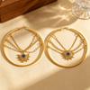 Cross-Border Devil Eye Metal Earrings Women Personalized Sun Hollow Pendant Exquisite Light Luxury Ins Style Ear Jewelry