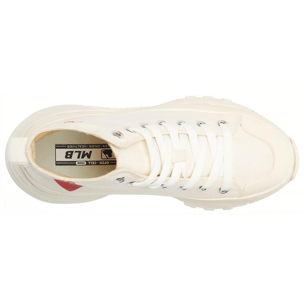MLB Chunky High Comfortable Versatile Casual Non-Slip Wear-Resistant Breathable High-Top Canvas Shoes Unisex Sneakers White Red 3ASHU321N-07IVS