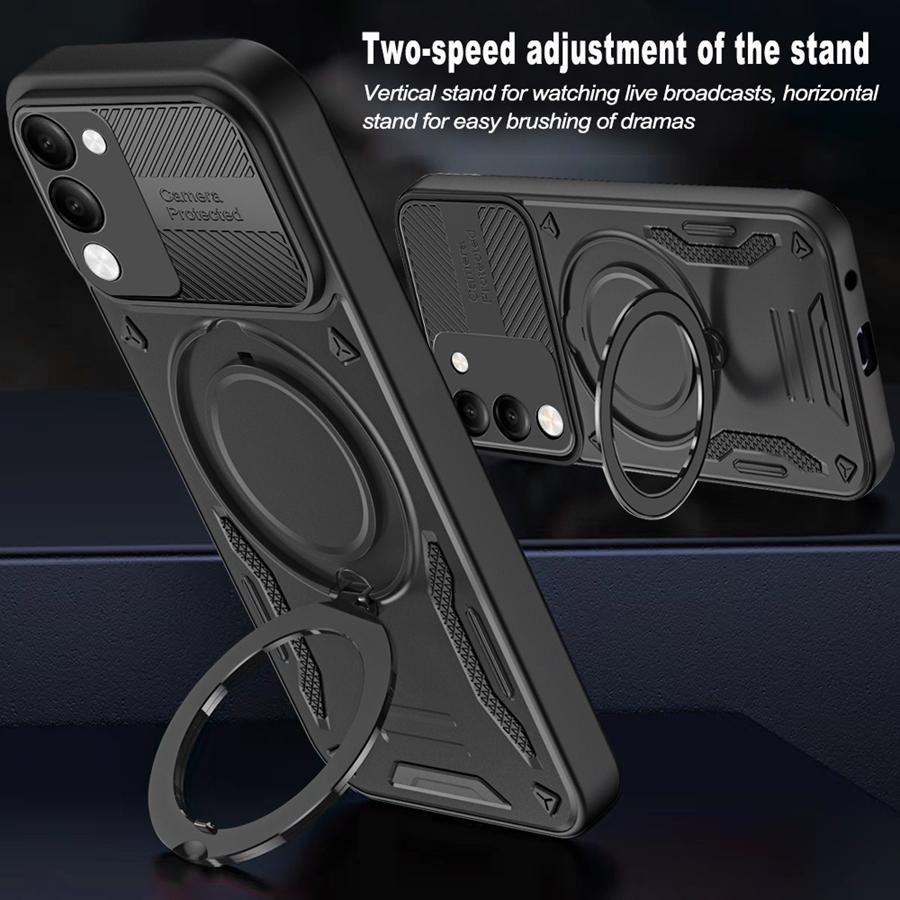 Solid Armor Shockproof Magnetic Case For Vivo Y39 Y29S 5G V50 Lite Y04S Y04 Y29 Car Holder Ring Stent Phone Cover
