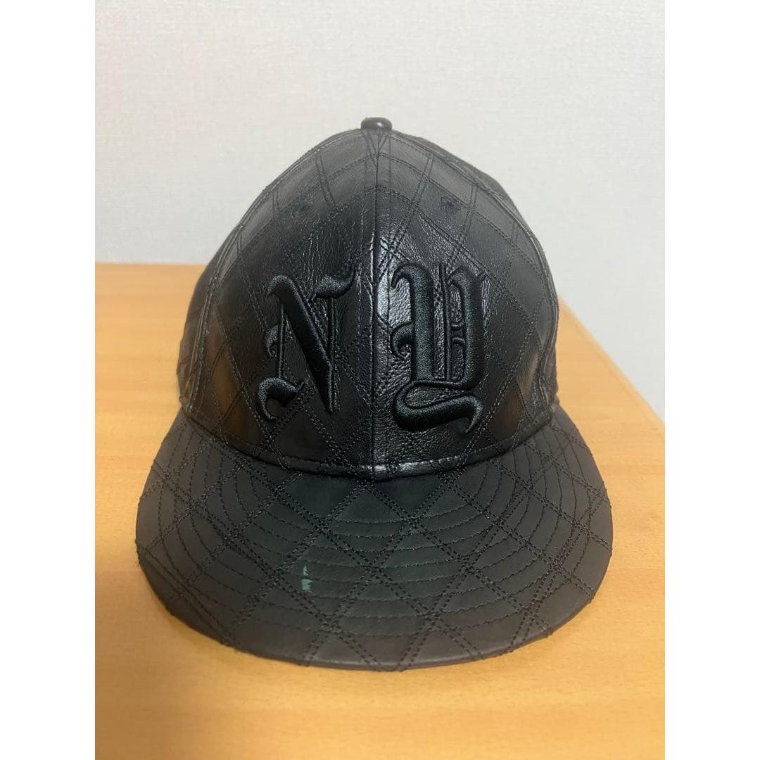 Used SupremeNew Era 59FIFTY Leather Cap Black 7 5/8