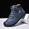 2025 Autumn/winter Men's Casual Shoes Short Boots Mid Top, Large-sized Handmade Ankle Boots Work Boots