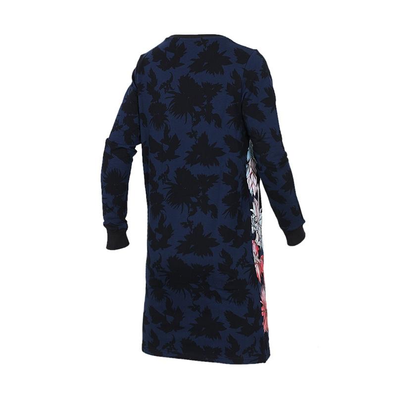 Adidas Neo Round Neck Sports Pullover Long Sleeve Dress Women dress CV7387