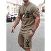Abito casual da uomo estivo, due pezzi oversize, semplice, casual, streetwear, stampa king, abito da spiaggia, maglietta da uomo, pantaloncini, abbigliamento sportivo