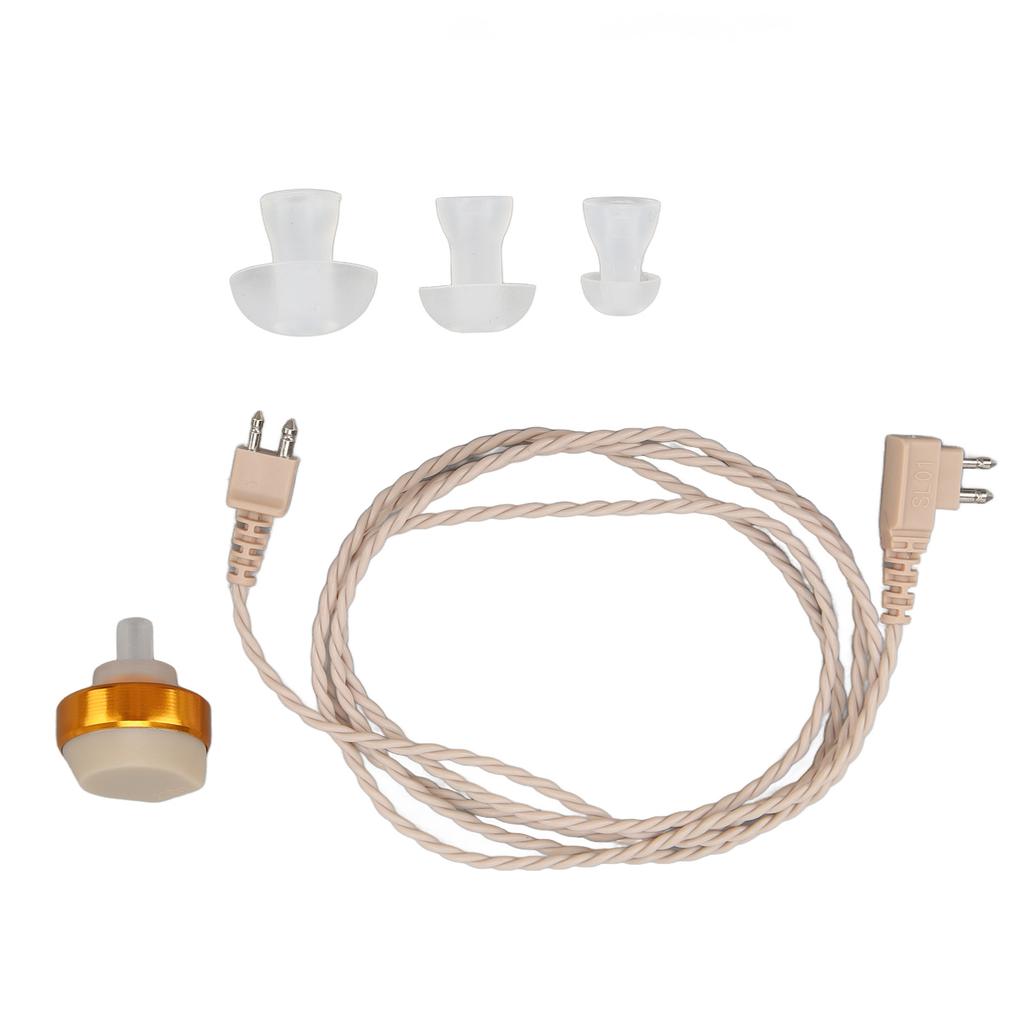 Телесный цвет 2-контактный приемник слухового аппарата Проводной кабель Звуковой аппарат 2-жильный набор приемника с аксессуаром-вкладышем