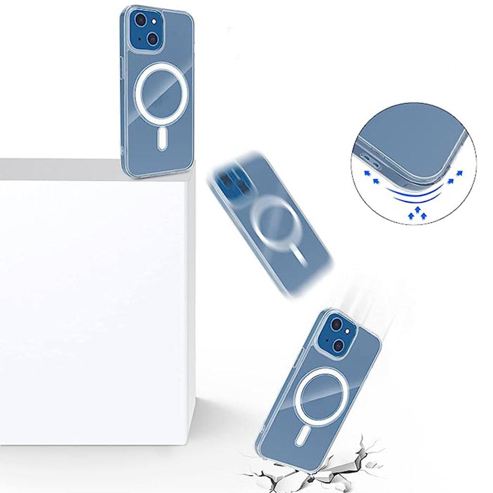 Clear Phone Case for iPhone 15,Magnetic Ring Acrylic+TPU Phone Shell Cover Compatible with MagSafe