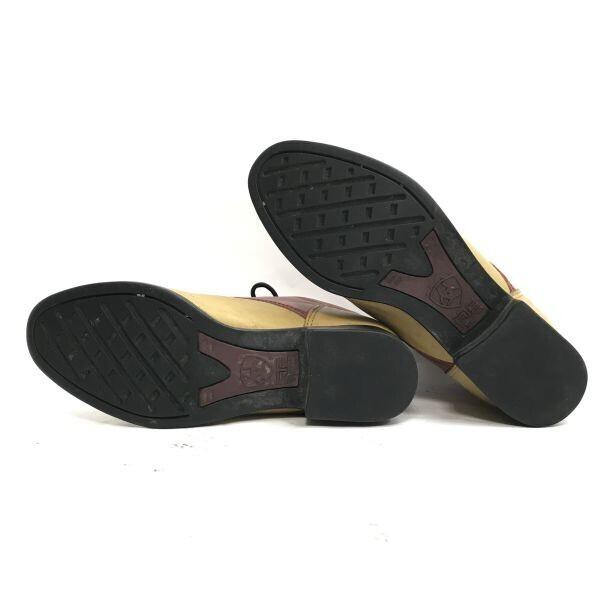 Ariat leather quilt tongue western boots 23.0-24.0 red×beige lace-up(USED)