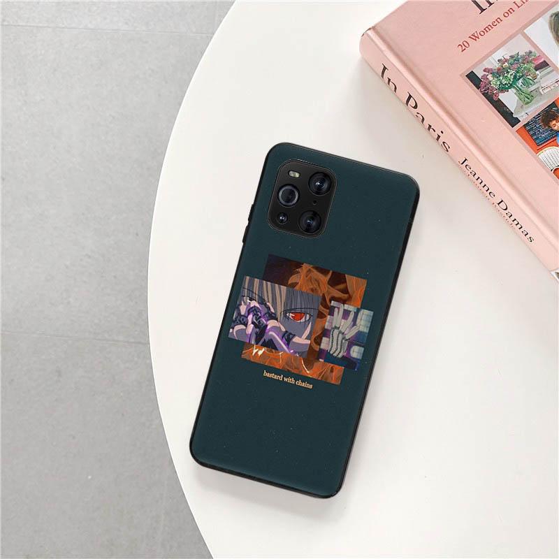 Telefonkasten für OPPO A53 A52 A95 K9 A74 A94 A93 A55 Reno 6 4 3 Pro 5G A9 Ace F11 Find X2 Hunter X Hunter Hisoka Anime Schwarze Abdeckung