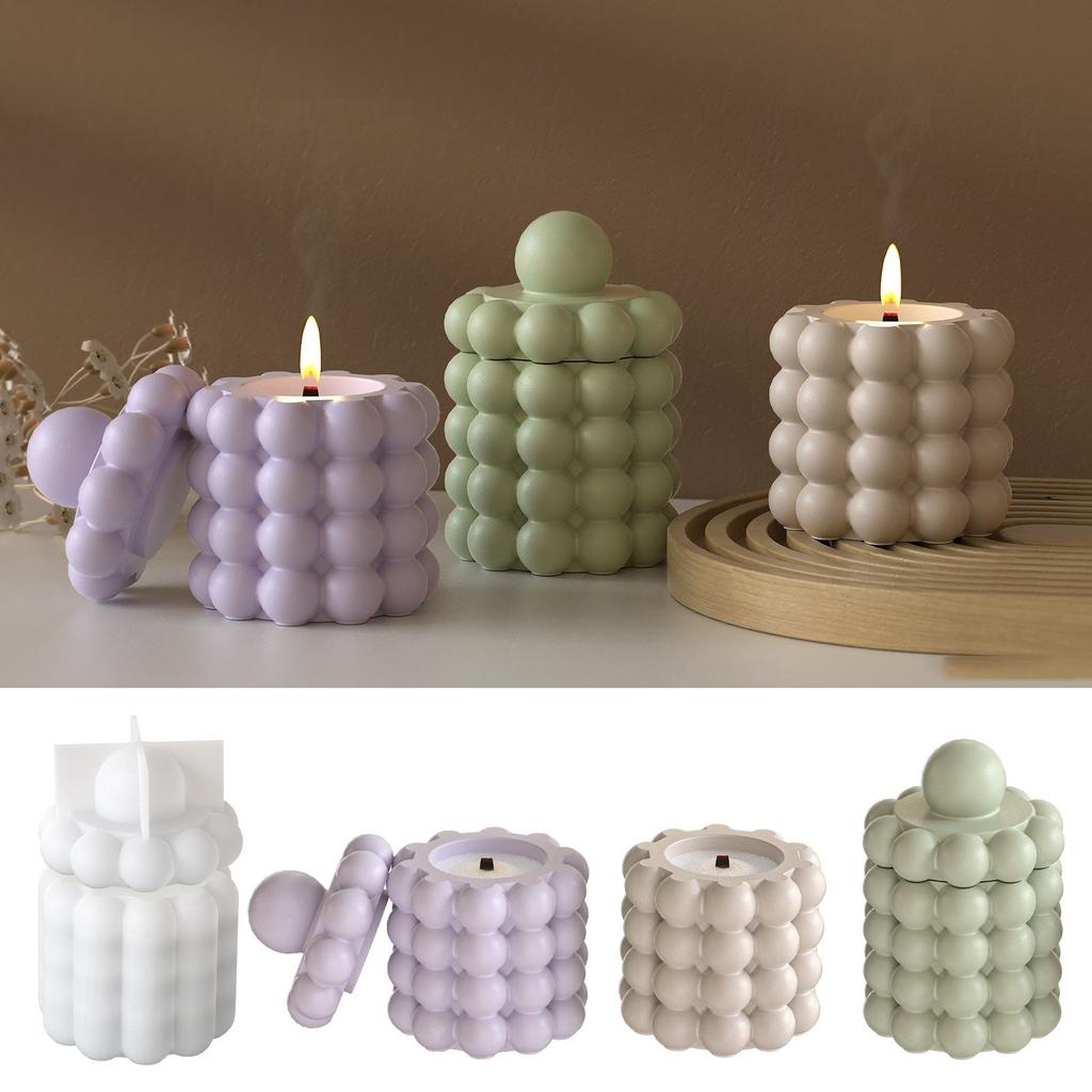 Silicone Decorative Tins Mould Round Shape Storage Box Molds Silicone Texture for Crafting Distinctive Pen Holder