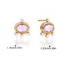 Geometric Zircon Glass Stud Earring For Women Gold Pvd Plated Stainless Steel Waterproof Earring Fashion Jewelry
