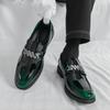 Fashionable New Men's Pointed Block Shoes Luxury  Men's Patent Leather Comfortable Banquet Business Casual Leather Shoes