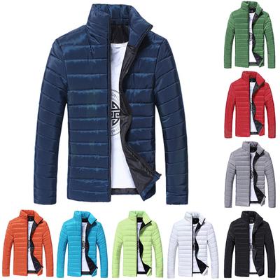 Fashion Men Boys Casual Warm Stand Collar Slim Winter Zip Coat Outwear Jacket