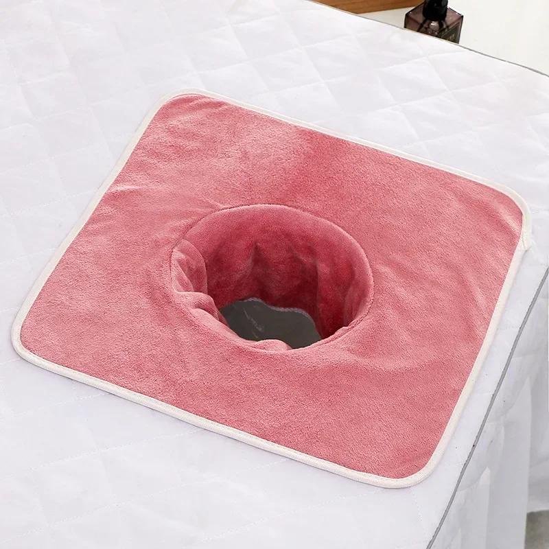 1 Stück verdickte Schönheits-SPA-Massageliege Planking Gesichtstuch mit Loch Bett-Bandana 35x35cm