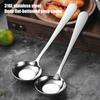 Stainless Steel Spoon High Precision Mirror Polished Spoon Comfortable Curved Long Handle Round Spoon for Home Restaurant