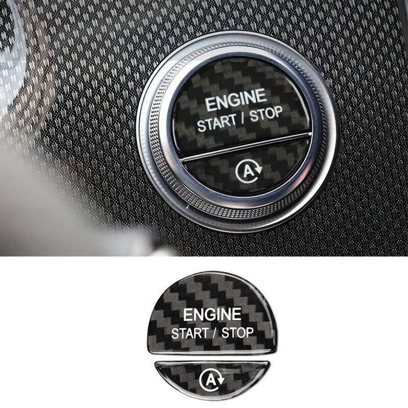 For Benz EQE EQS 22-23 Dry Carbon Fiber Start Button Ignition Switch Cover Trim