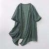 Cotton and Linen Cardigan for Women V-Neck Coat Casual Cardigan Thin Style Ramie Sunscreen Clothing Summer Shirt