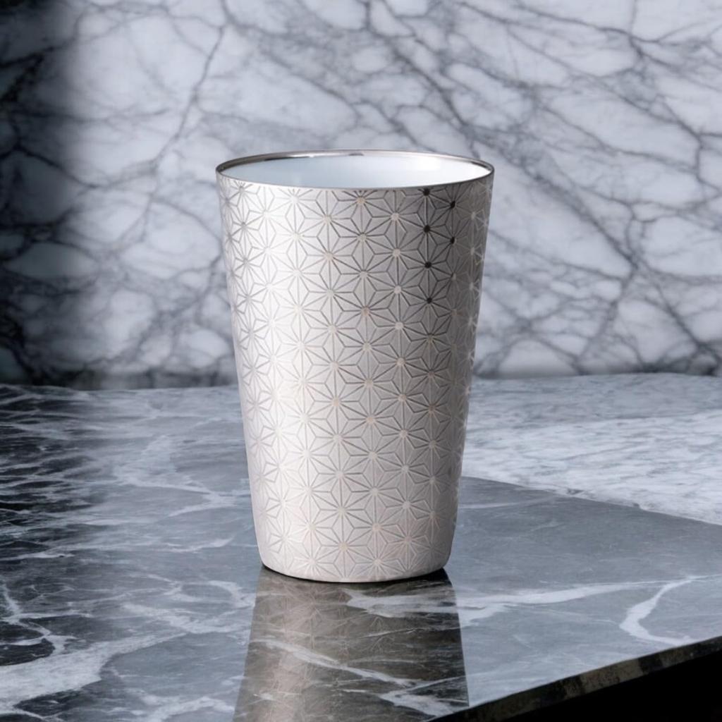 Select Wooden Made In Model 896520 J-kitchens Ultra-thin, Light-transmitting Tumbler, Platinum, Asanoha, Box, 370ml, Japan, No.