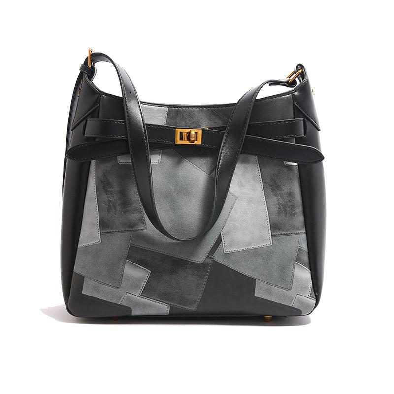 Ielgy Female Bag Large-Capacity Tote Bag High-End Retro Niche Shoulder Messenger Bag Commuter All-