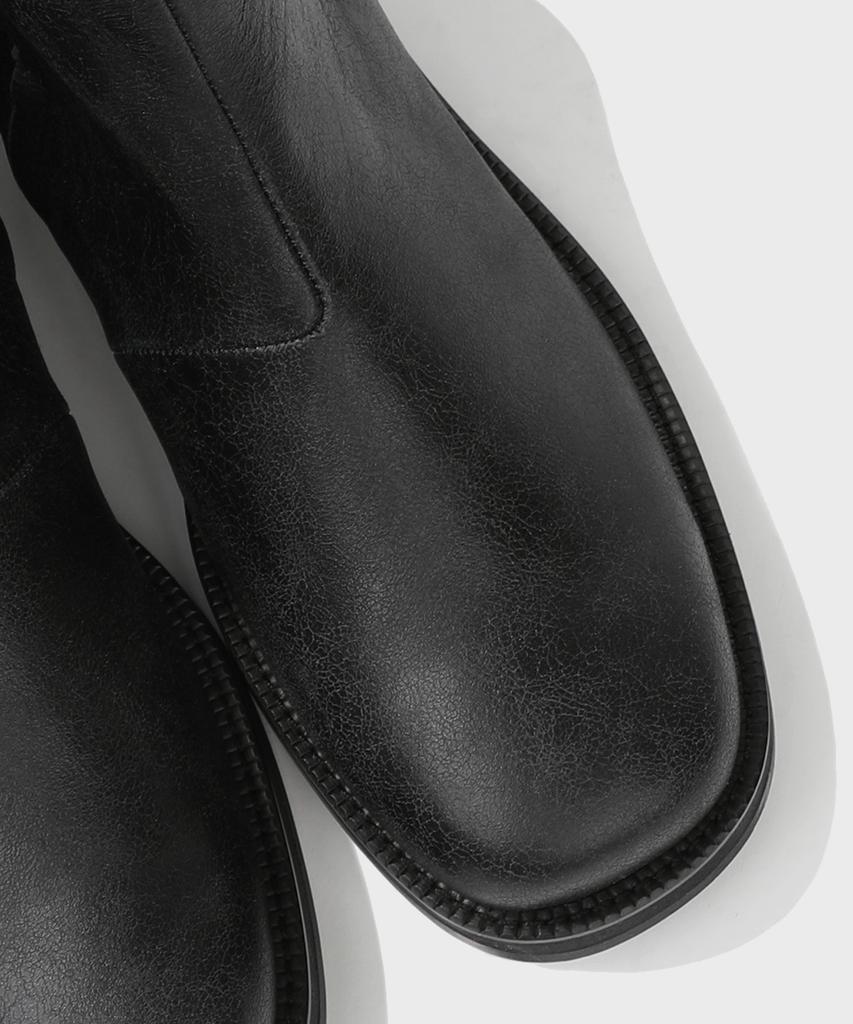 Firenze Atelier [Vibram] Nobo_Bold Shape Hidden Zip-Up Boots 3500 [Crack Black]