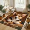 Decorative Artwork Theme Crystal Velvet Rug Personalized Custom Name Text Soft Floor Mat Home Decor
