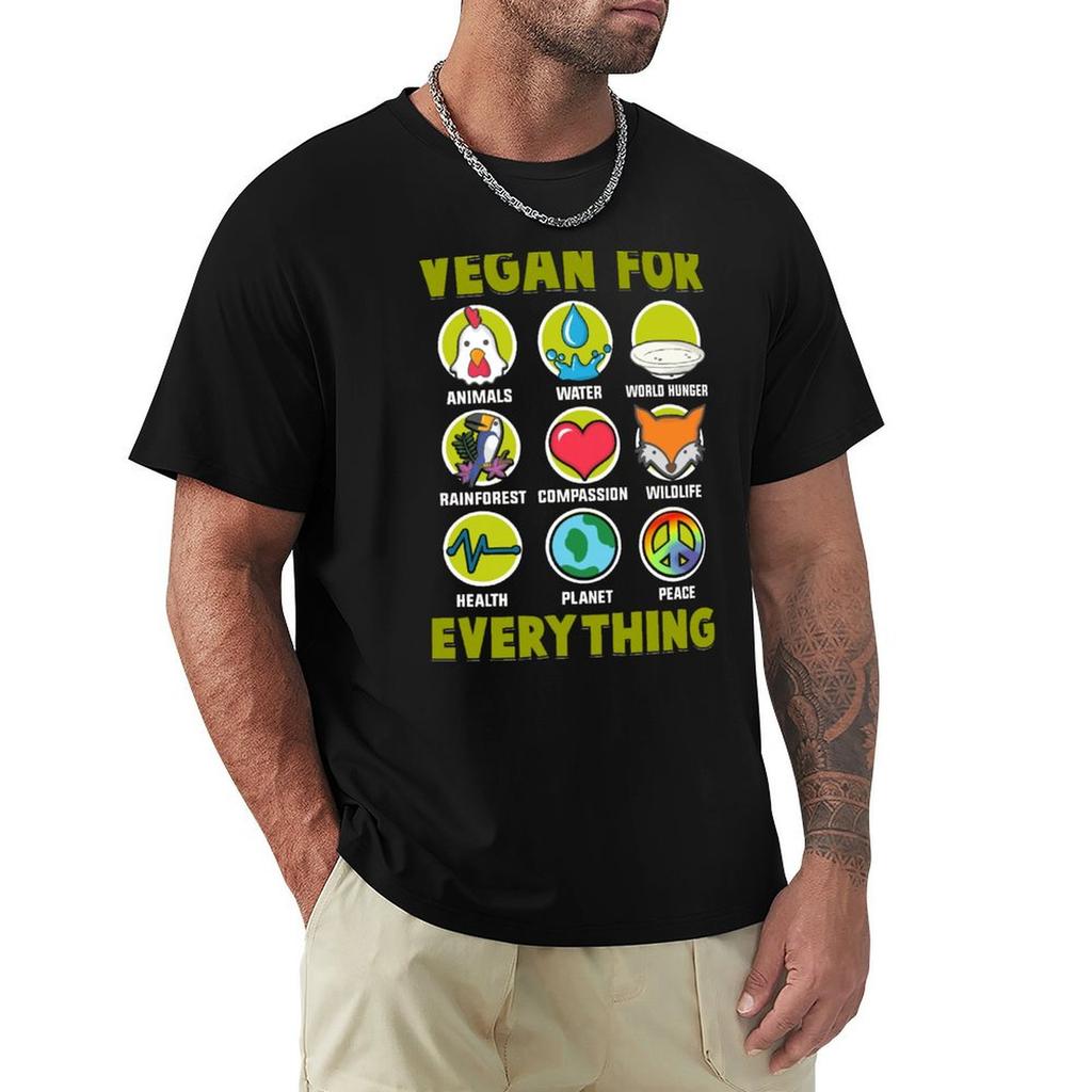 Vegan Gift Idea Vegan For Animals Water World Hunger Tshirt All Match Basic Short Sleeve Top