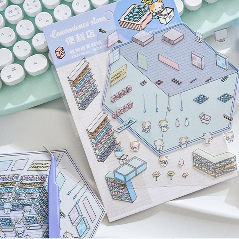 Decorative Visual Stacking Sticker DIY Landscaping Stickers Kawaii Miniature Scene 3D Stickers