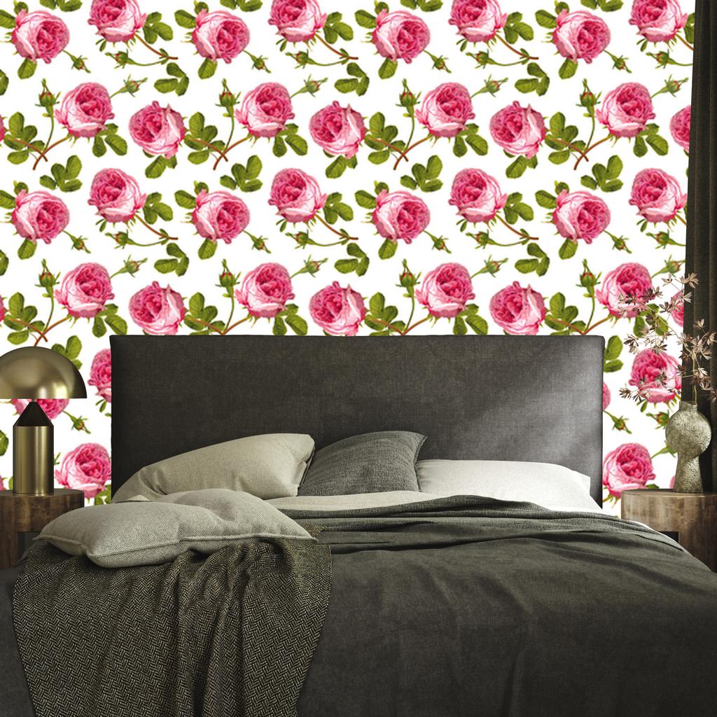 Roses with leaves wallpaper for living room and bedroom 50x1000