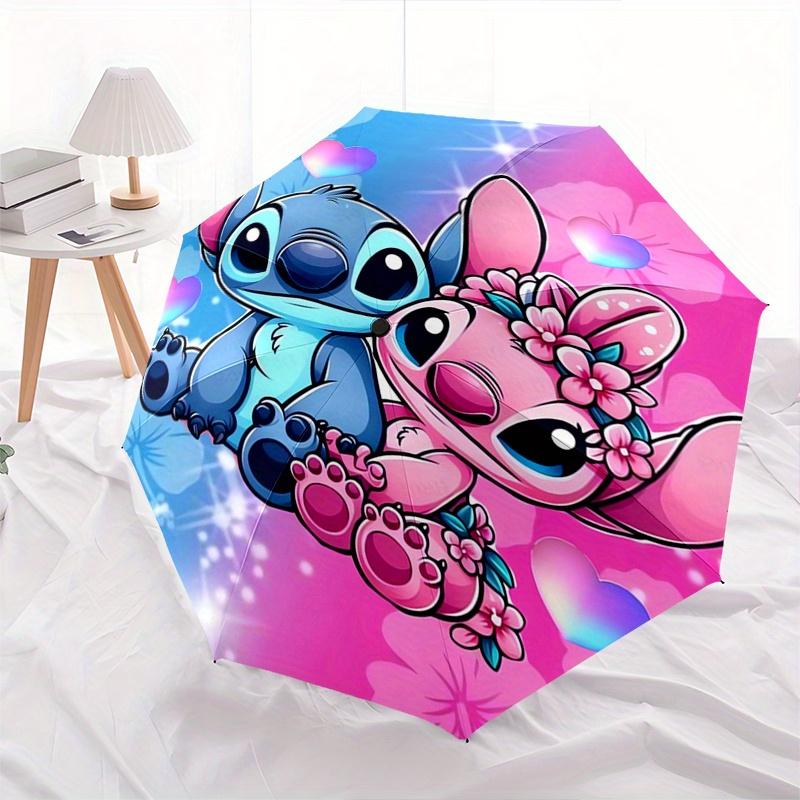 1pc Stitch,Love Automatic Folding Umbrella: Compact 8 Bone Design Cartoon Outdoor Travel Companion, Business Umbrella, Christmas Valentine's