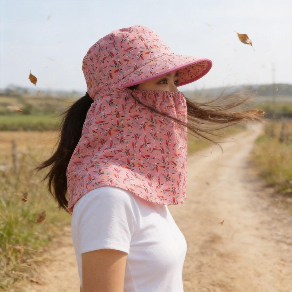Womens Wide Brim Sun Hat With Uv Protection Breathable Fabric Long Eave Sunflower Flower Pattern For Outdoor Use