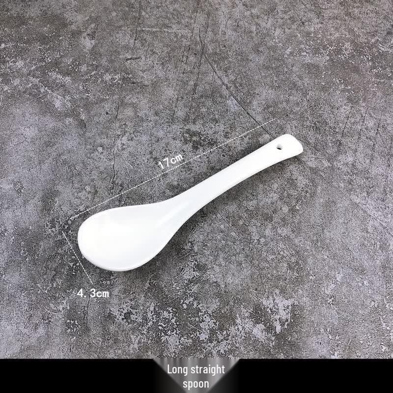 Qianxing Ceramic Soup Spoons (10-Pack)