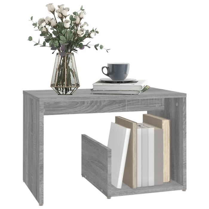 VidaXL Table d'appoint Sonoma gris 59x36x38 cm Bois d'ingénierie 826633