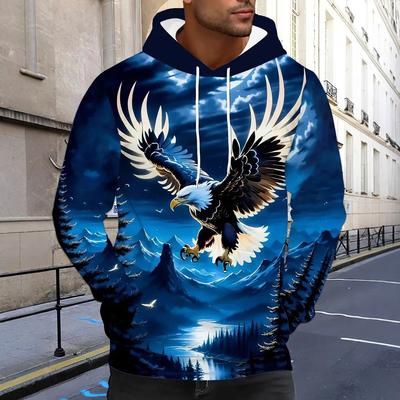 New Men's Hoodie Fashionable Personalized Autumn Winter 3D Digital Printing Oversized Casual Comfortable Warm Hoodies
