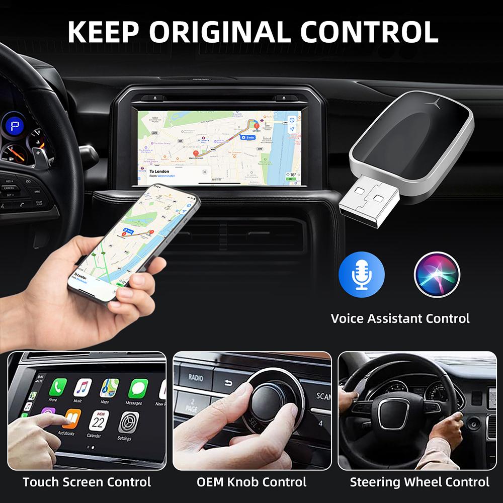 2in1 Wireless Carplay&Android Auto Box 2in1 Wired To Wireless Dongle Automatic Connect Adapter Bluetooth Plug&Play Mini Box
