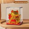 Solar Mini Waving Cat Model - Automatic Shaking Hand Ornament for Office, Desk, Car, or Gift