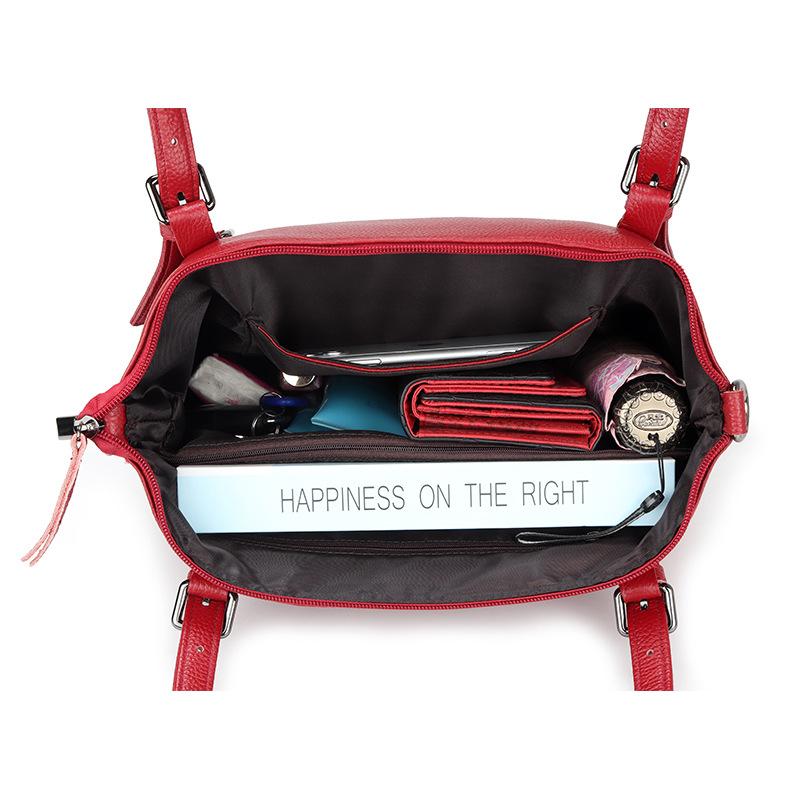 Soft leather handbag women's 2025 new fashion leather women's bag shoulder bag large capacity underarm bag versatile messenger bag