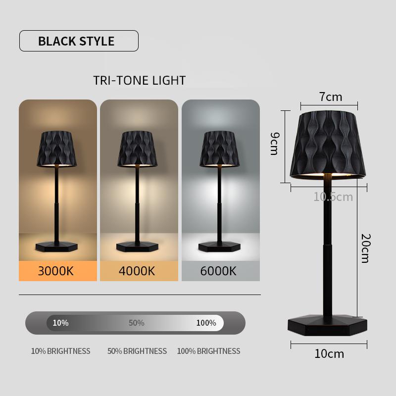 Retro Led Table Lamp 3 Colors Dimmable Touch Sensor Desktop Night Light Rechargeable Portable Night Light For Bar Bedroom Decor