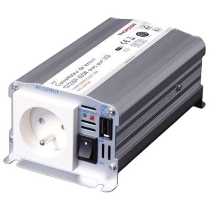 Convertisseur De Tension - THOMSON - 12/220 V - 600 W - Avec Prise USB