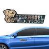 Dog Badge Sticker Acrylic Cute 3D Dog Emblem Precise Cut Fun Car Exterior Decorations Rectangle Car Emblems And Badges For Cars