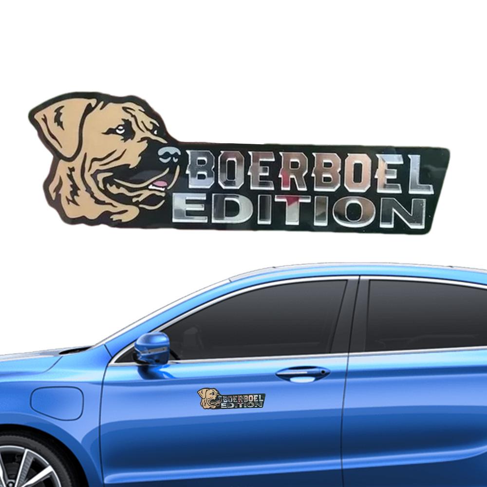 Dog Badge Sticker Acrylic Cute 3D Dog Emblem Precise Cut Fun Car Exterior Decorations Rectangle Car Emblems And Badges For Cars