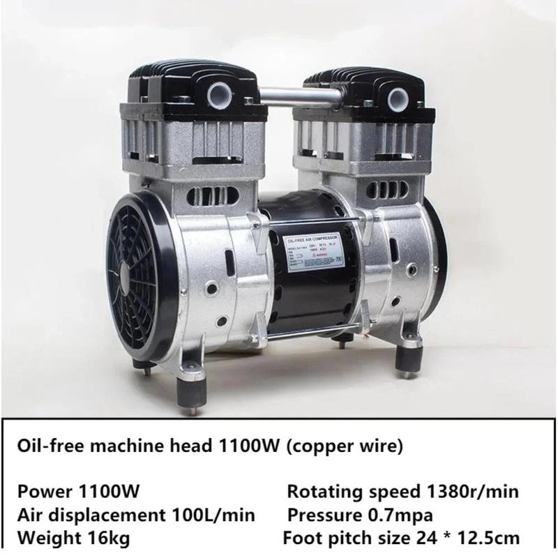 1100W 100L/min 0.7MPa Leiser Ölfreier Motor Pumpenkopf Pumpenkopf Luftkompressor Zubehör Pumpen