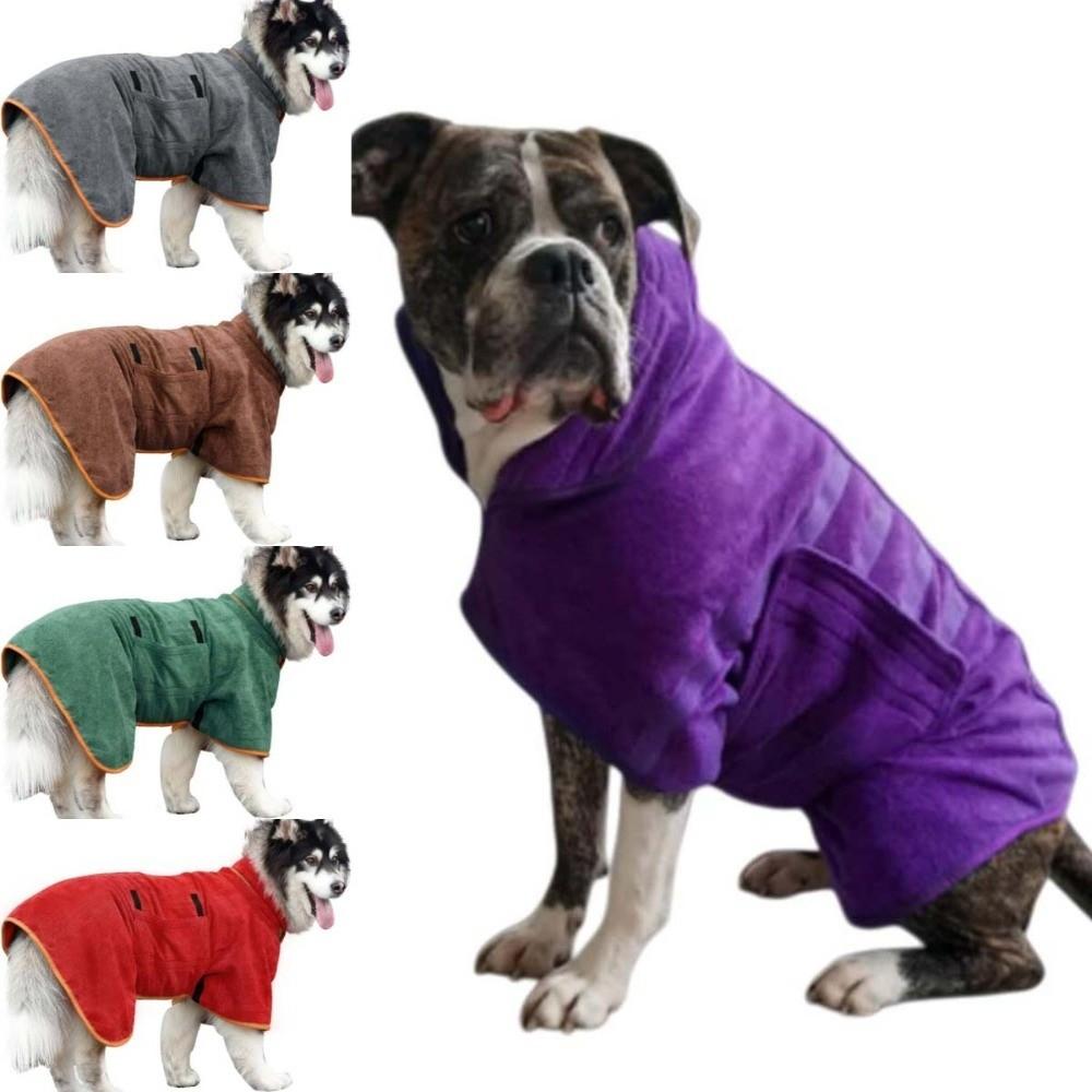 Absorbent Dog Bathrobe Coral Fleece Dog Clean Washcloth Dog Bath Towel  Dog Cat Pet Products